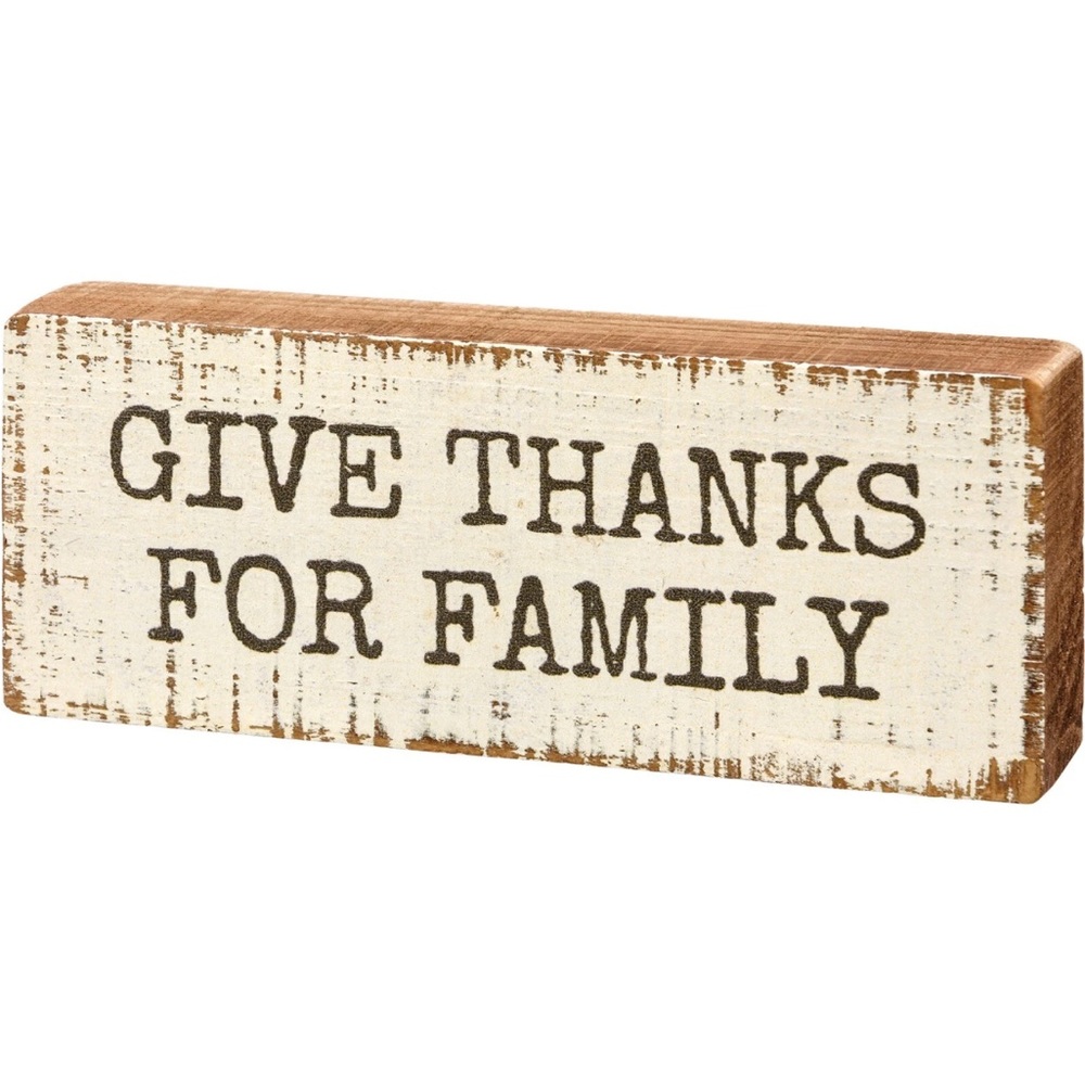 Give thanks for family sign